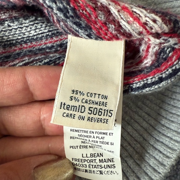L.L. Bean Gray and Pink Striped Cardigan - Picture 7 of 8